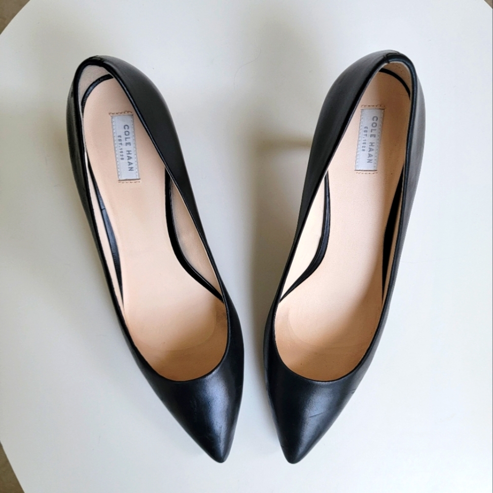 Cole Haan Vesta Pump 65 mm, Black Leather, size 9, VGUC